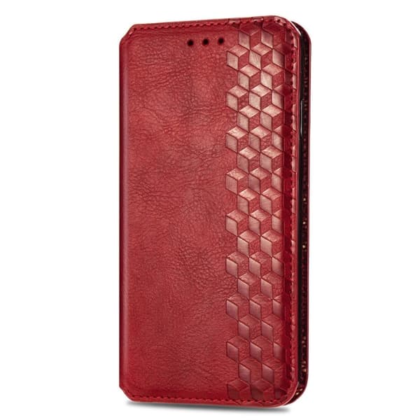 Läder Samsung Galaxy A23 fodral med romb-design - Röd Röd