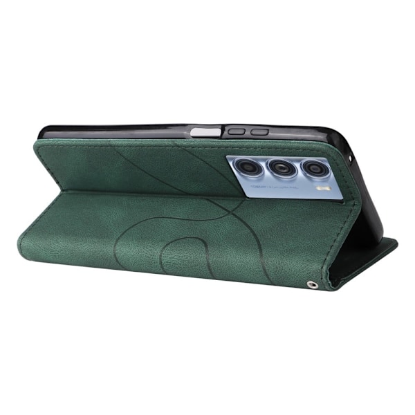 Tekstureret Læder Etui med Strop TilMotorola Moto G200 5G / Edge S30 - Grøn Green