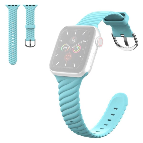 Apple Watch 42mm - 44mm cool twist style silikoni ranneke - Sininen Blue