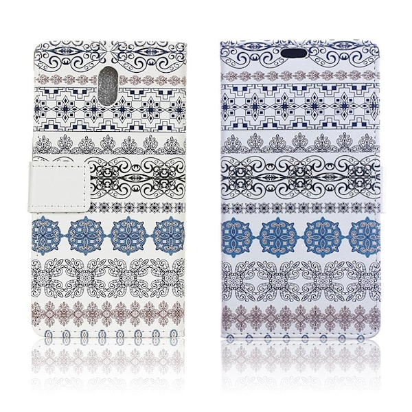 Samsung Galaxy J5 (2017) Beskyttende læder etui - Stamme blomster Multicolor