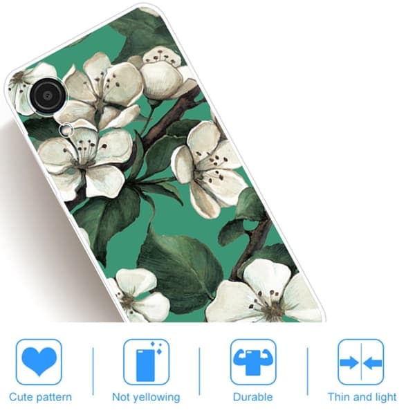 Deco Samsung Galaxy A03 Core Etui - Hvite Blomster White