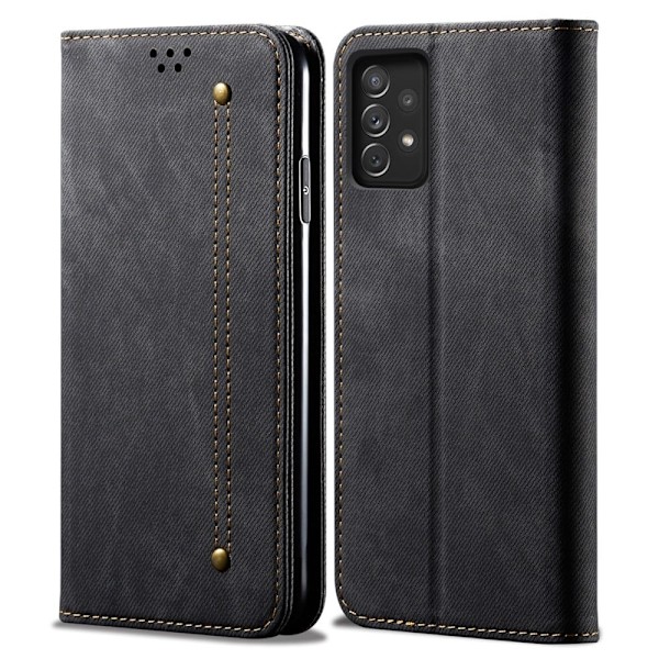 Jeans Samsung Galaxy A23 flip case - Musta Black