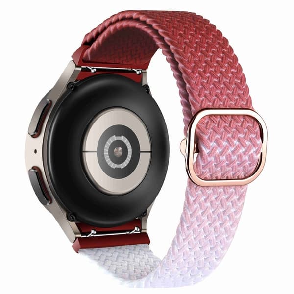 Samsung Galaxy Watch 5 / 5 Pro / 4 elastisk dobbeltfarvet nylon urrem - Vinrød Gradient Red