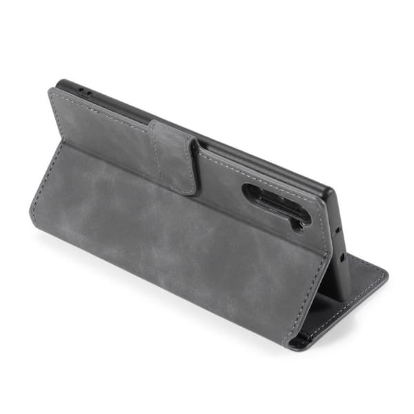DG.MING Samsung Galaxy Note 10 Retro Veske - Grå Silver grey