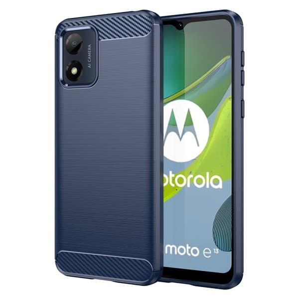 Carbon Flex Suojakotelo Motorola Moto E13 - Sininen Blue