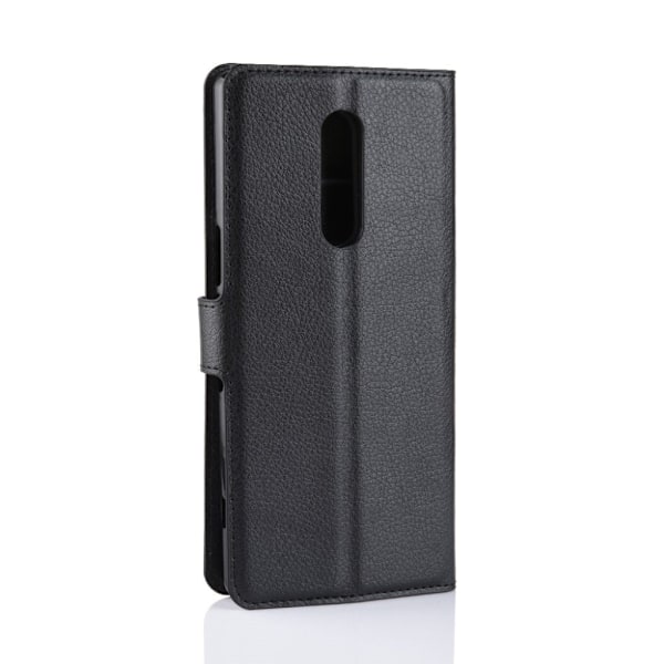Sony Xperia XZ4 litchi skin læder flip etui - Sort Black