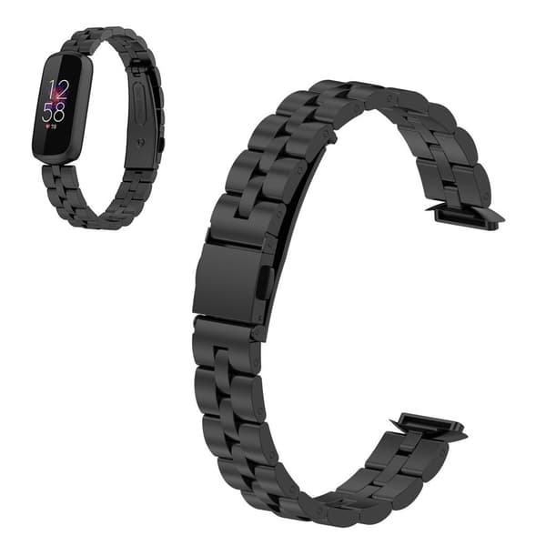 Fitbit Luxe urrem i rustfrit stål - Sort Black