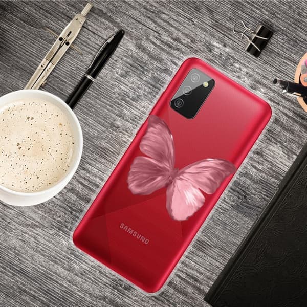 Deco Samsung Galaxy A02s etui - rød sommerfugl Red