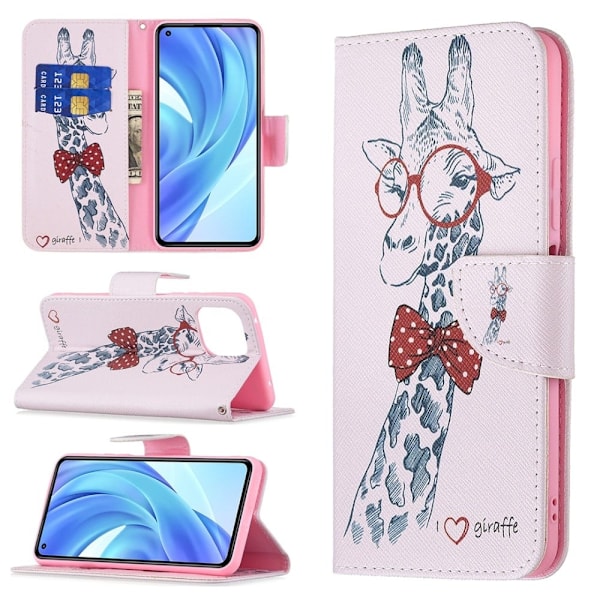 Wonderland Xiaomi 11 Lite 5g Ne / Mi 11 Lite 5g / 11 Lite Läppäkotelo - Giraffe Pink