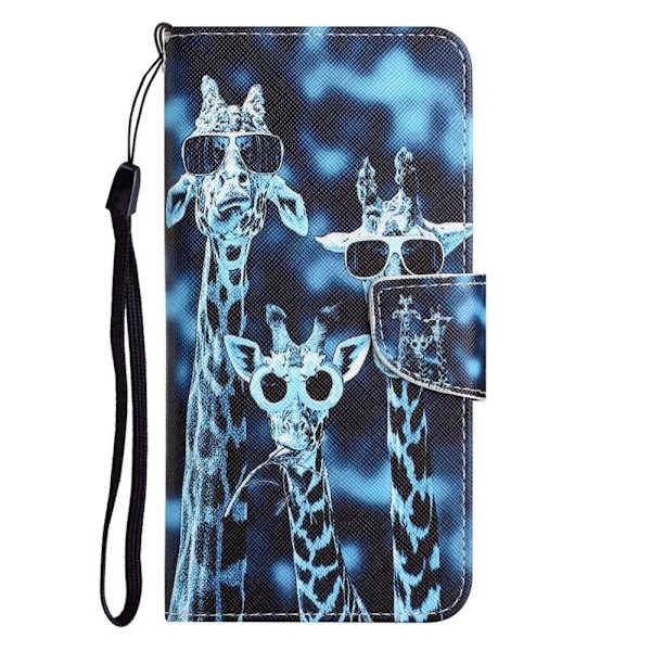Wonderland Samsung Galaxy S22 Läppäkotelo - Giraffe Blue