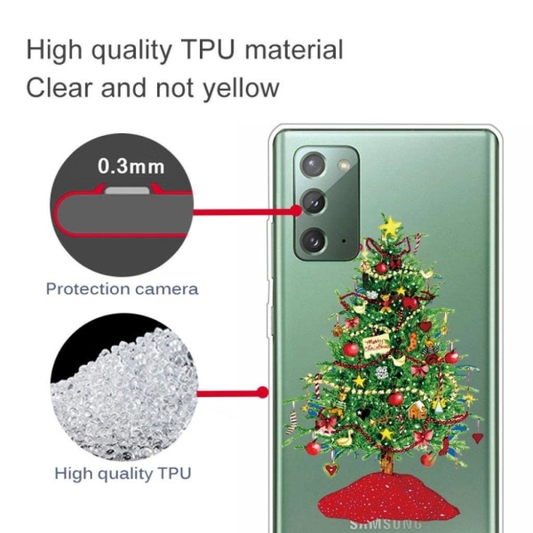 Juletaske til Samsung Galaxy Note 20 - Farverigt Juletræ Green