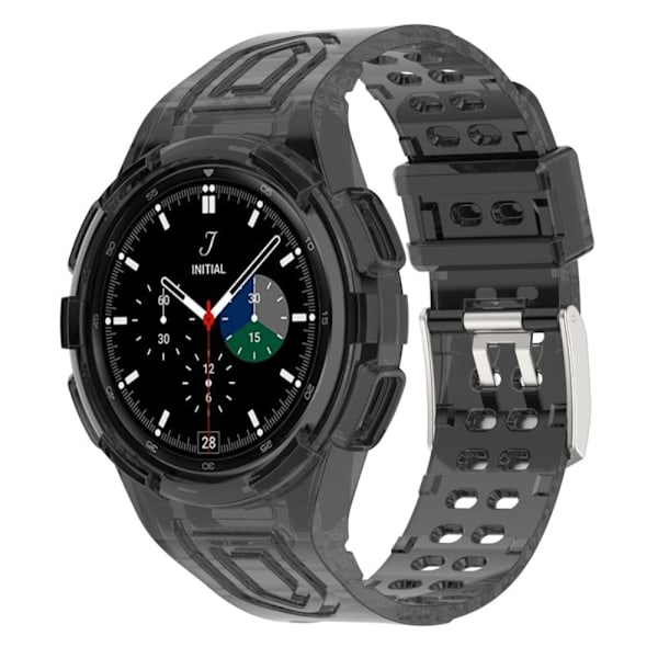 Samsung Galaxy Watch 4 Classic (46mm) integreret urrem og cover - Gennemsigtig Sort Black
