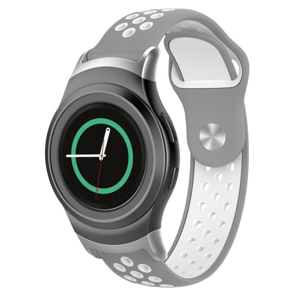 Samsung Gear S2 klockarmband i silikon som andas - Grå / Vit multifärg