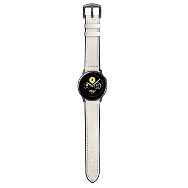 Garmin Vivoactive 3 / Vivomove HR hållbart klockarmband i äkta läder - Vit Vit