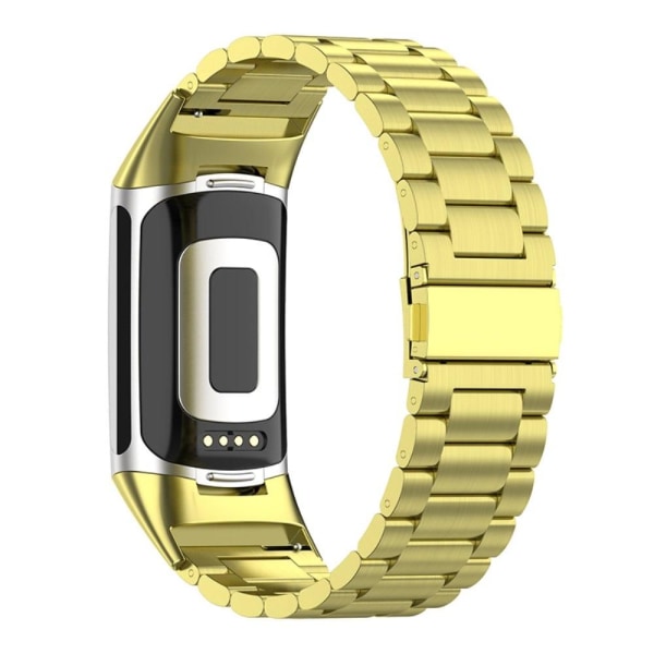 Fitbit Charge 5 kolminkertainen helmityylinen kellonhihna - Kulta Gold