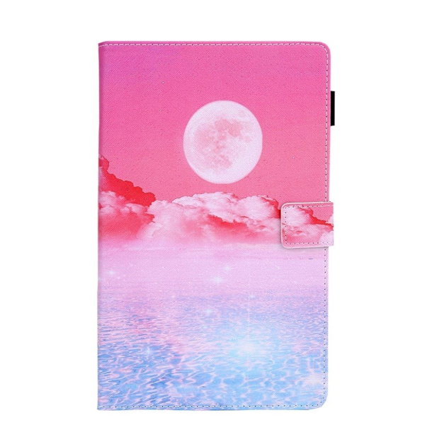 Amazon Fire Hd 10 (2019) Unique Mønster Lær Flippetui - Måne Pink