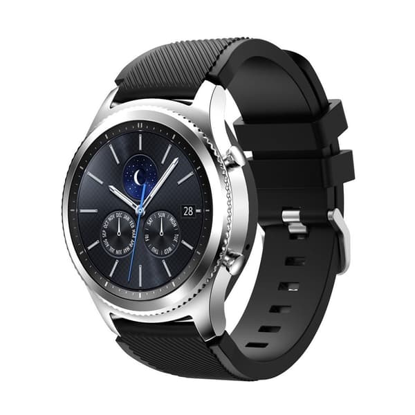 Samsung Gear S3 fleksibelt silikonerem - Sort Black