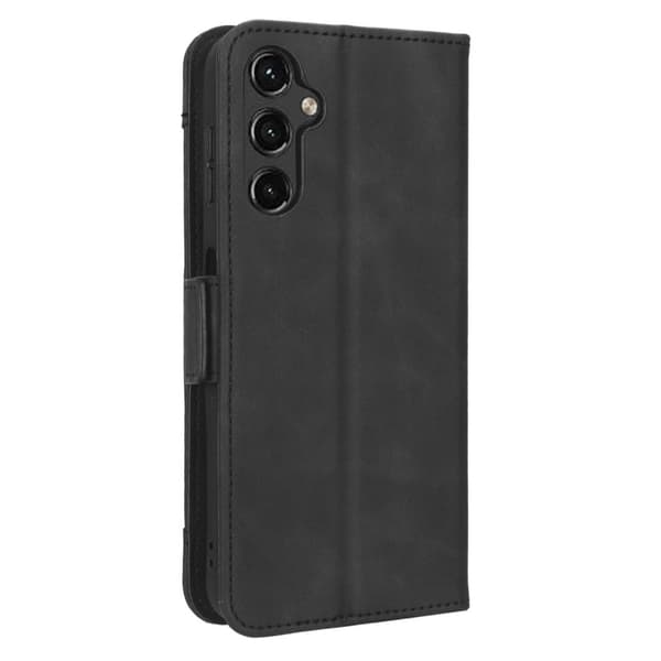 Stilfuldt Læder Etui med Pung til Samsung Galaxy A24 4G - Sort Black
