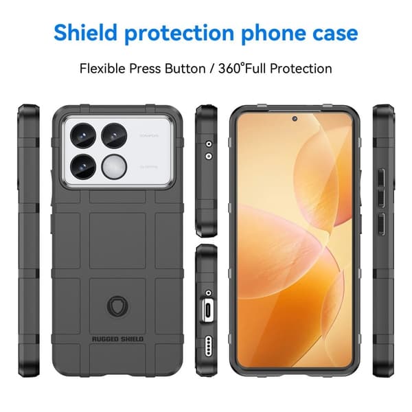 Rugged Shield Xiaomi Redmi K70 Pro / Xiaomi Redmi K70 cover - Sort Black