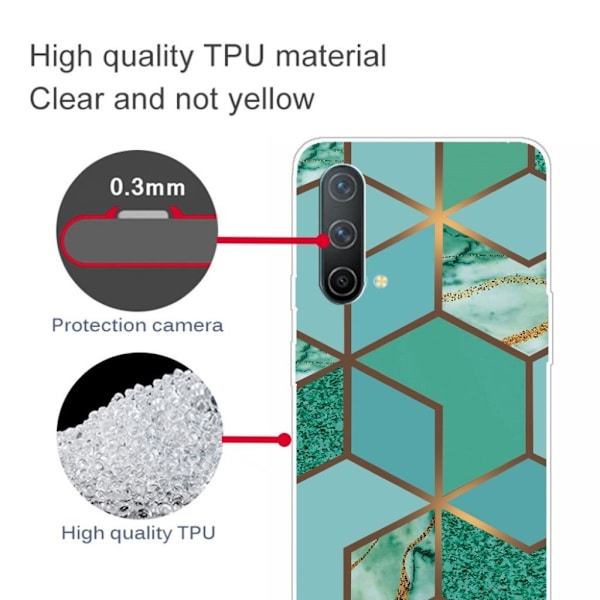 Marmormotiv OnePlus Nord CE 5G skal - Blågrön Marmorplatta Grön