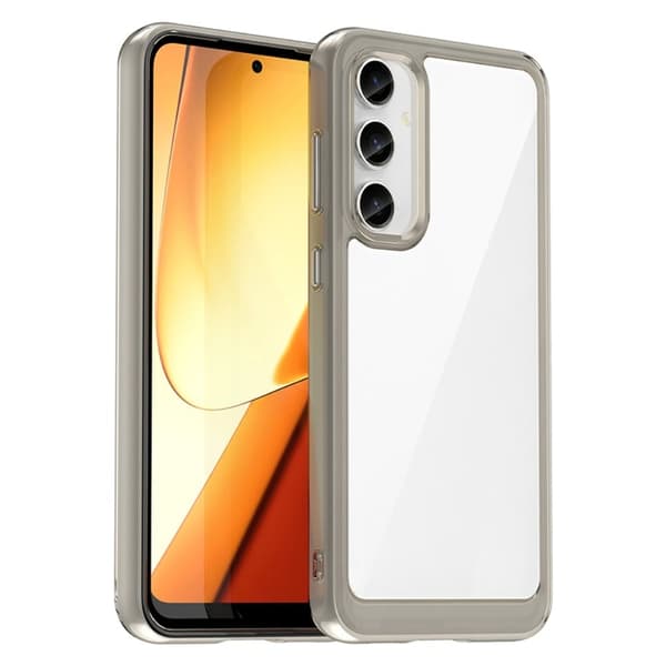 Samsung Galaxy S23 FE smart telefonskal i akryl - Transparent Grå Silvergrå