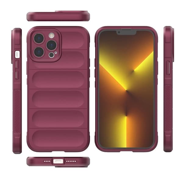 Deksel med mykt grep for iPhone 13 Pro Max - Vinrød Red