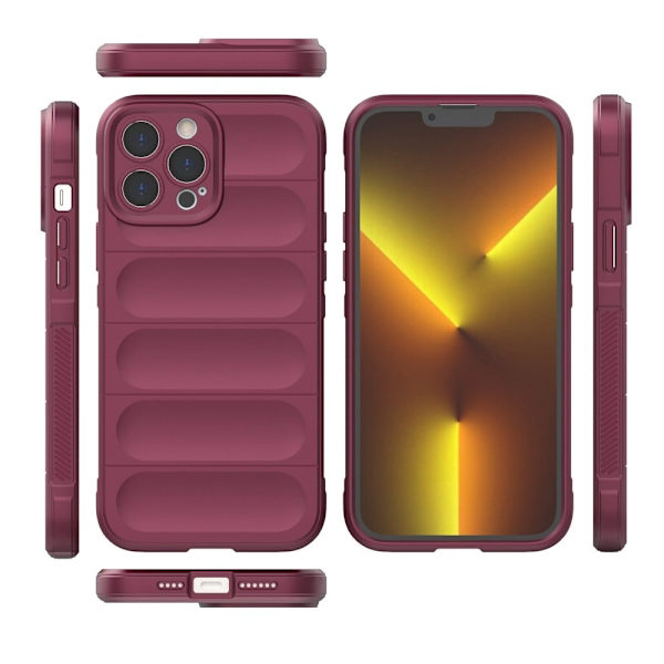 Mjukt greppformat iPhone 13 Pro Max skal - Röd Röd