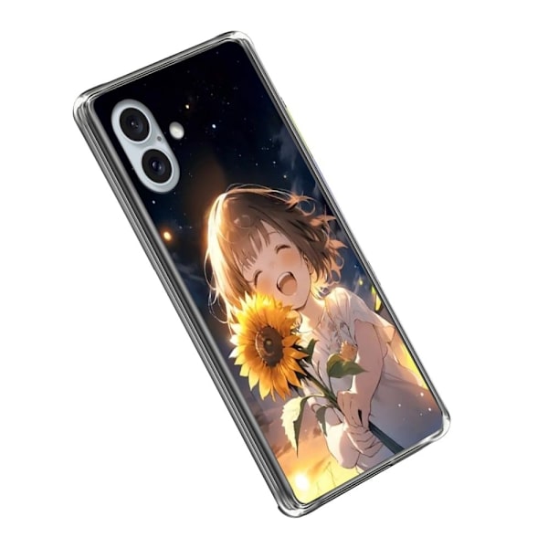 Vibe iPhone 16 Plus -kansi - Auringonkukka Tyttö Yellow