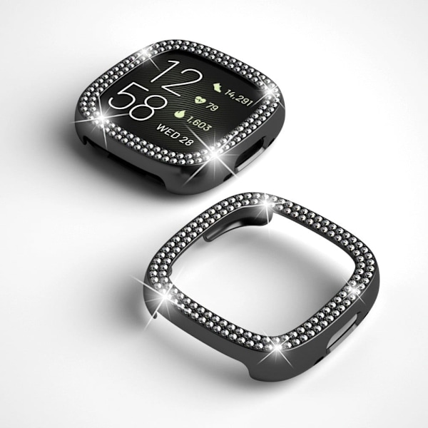 Fitbit Sense 2 / Versa 4 elegant rhinestone dekorationscover - Sølv Silver grey