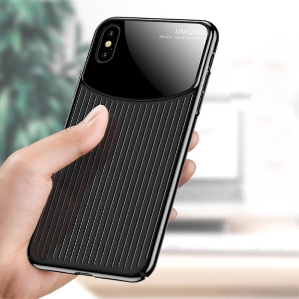 USAMS iPhone XS kombinationsfodral i klar akryl - Svart Svart