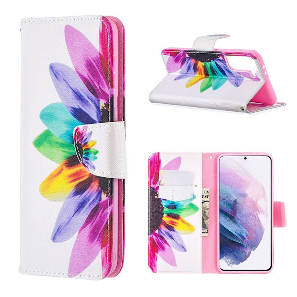 Wonderland Samsung Galaxy S21 Plus Flippetui - Blomst Multicolor