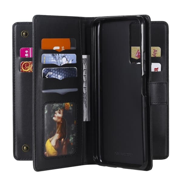10-slot Pung Etui til Huawei Y7a / P Smart 2021 - Sort Black