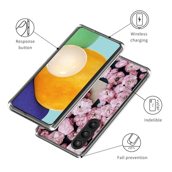 Deco Samsung Galaxy S23 FE cover - Lyserøde Blomster Pink