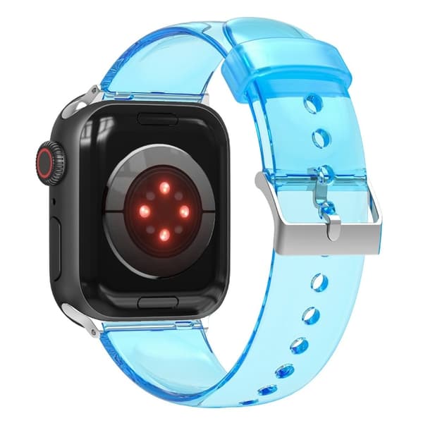 Apple Watch (41mm) läpinäkyvä TPU-kellohihna - Läpinäkyvä Sininen Blue