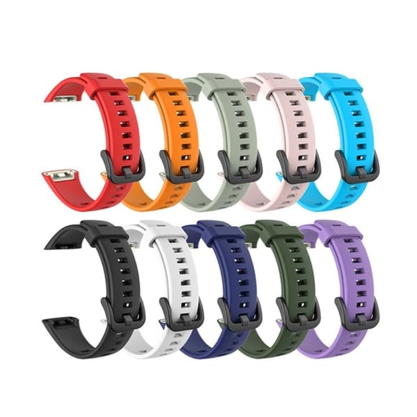 Honor Band 6 simple silicone watch band - Black Svart