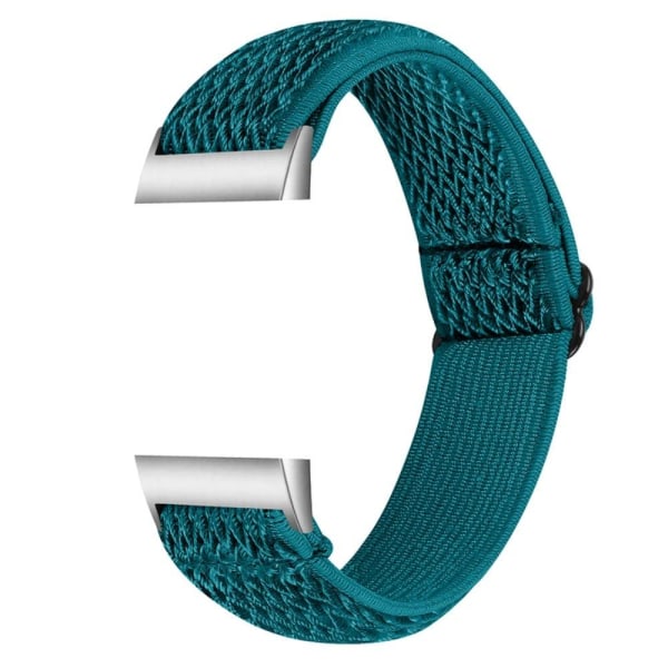 Fitbit Charge 4 / Charge 3 elastiskt klockarmband i nylon - Cyan Grön