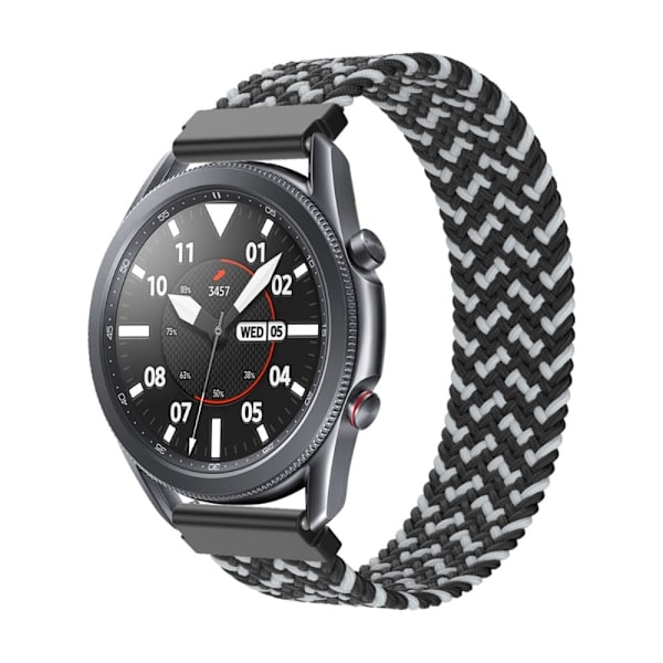 Samsung Galaxy Watch 3 (45 mm) elastisk nylon-urrem - Sort / Sort Black
