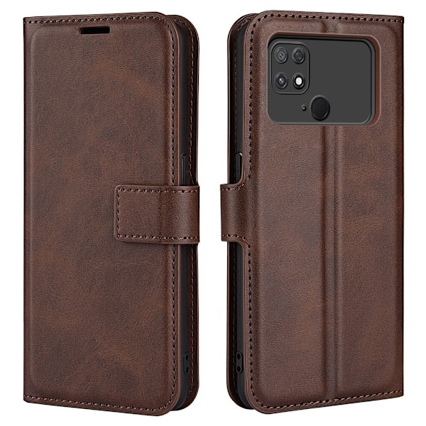 Læderetui med Pung til Xiaomi Poco C40 - Brun Brown