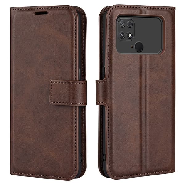 Lompakko Nahkakotelo For Xiaomi Poco C40 - Ruskea Brown