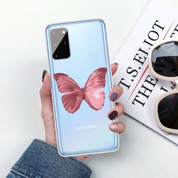 Butterfly Samsung Galaxy A31 Læderetui - Pink Pink