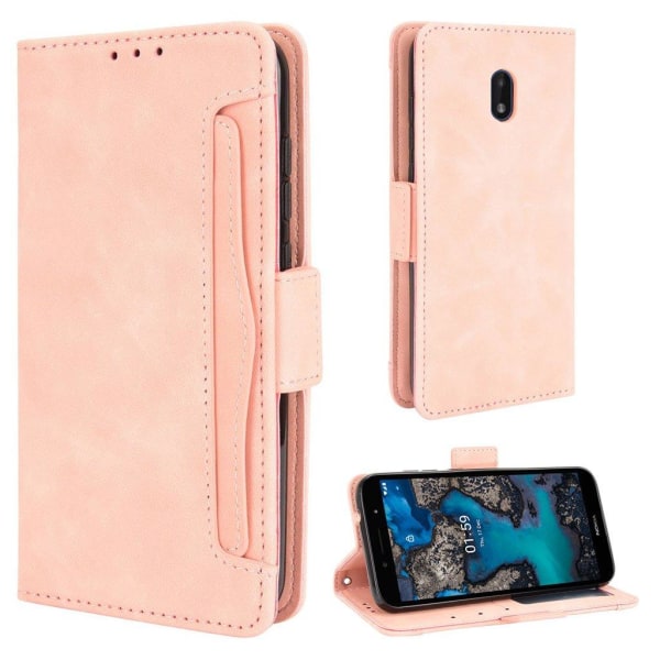 Modern-styled Læder Pung Etui til Nokia C1 Plus - Lyserød Pink