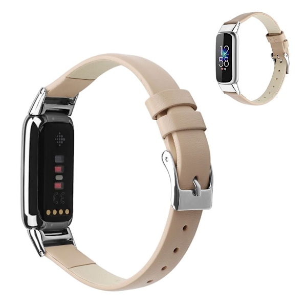Fitbit Luxe urrem i ægte læder - Aprikos / Størrelse: S Brown