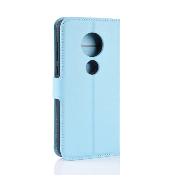 Motorola Moto G7 Litchi Skinnetui - Lys Blå Blue
