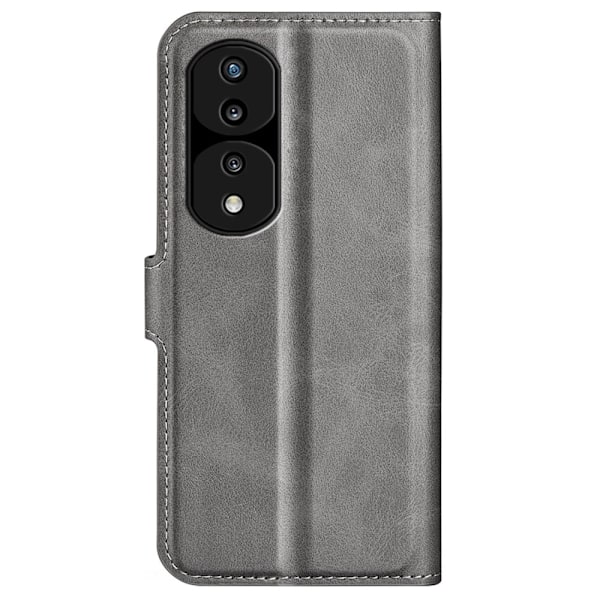 Hållbart konstläder Honor 70 fodral med plånbok - Silver/Grå Silvergrå