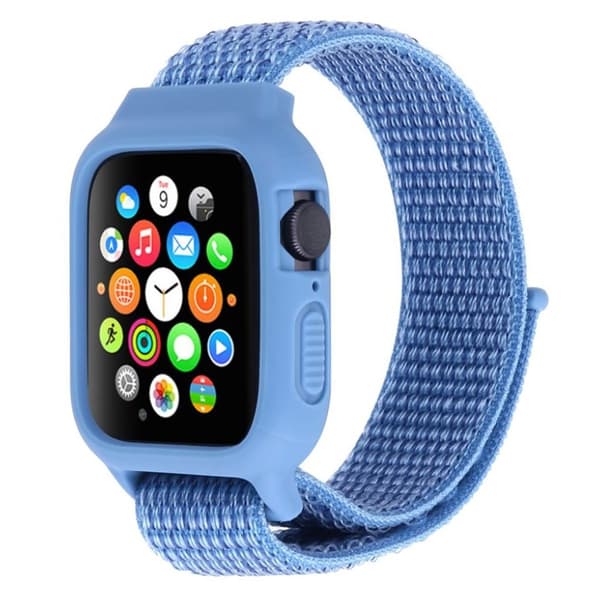 Apple Watch Series 5 44 mm klockarmband i nylon - Baby Blå Blå