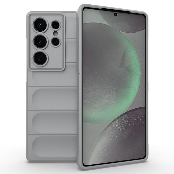 Mjukt greppformat Samsung Galaxy S25 Ultra skal - Ljusgrå Silvergrå
