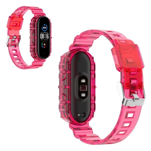Xiaomi Mi Smart Band 4 / 3 translucent silicone watch band - Rose Rosa