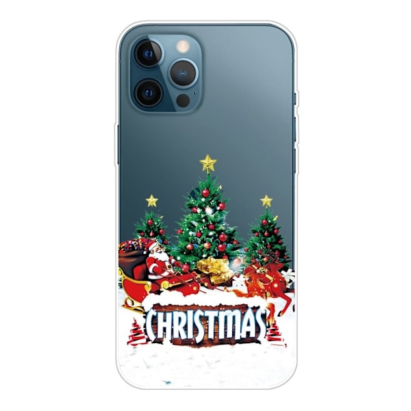 iPhone 14 Pro Max julemønstertryk mobil cover ridsefast, slankt og fleksibelt etui - Julemand Multicolor