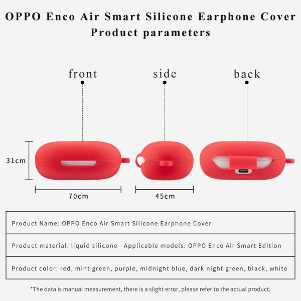 Oppo Enco Air silikoneetui med spænde - Hvid White