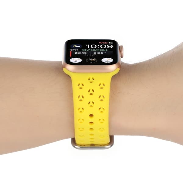 Apple Watch Series 8 (41mm) silikonerem i hul stil - Gul Yellow